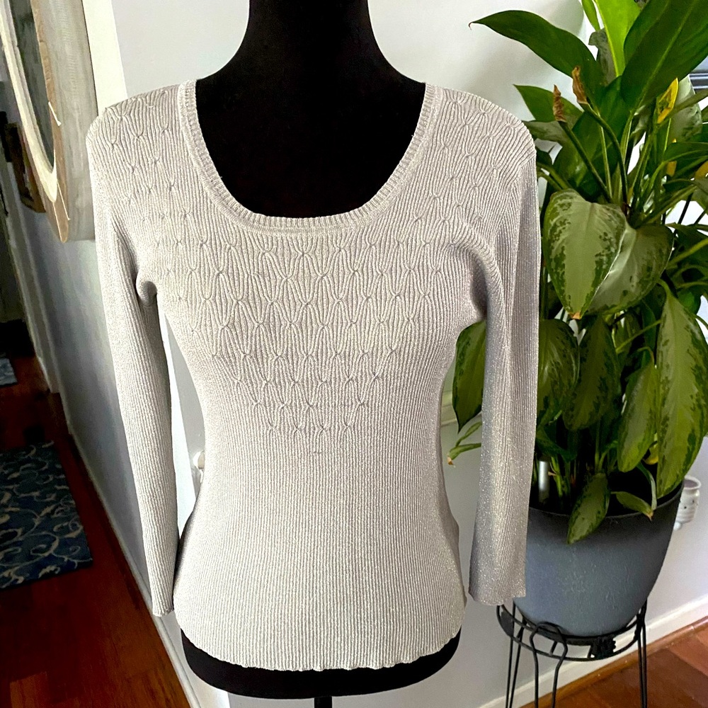 Nortonmcnaughton silver sparkle sweater top M